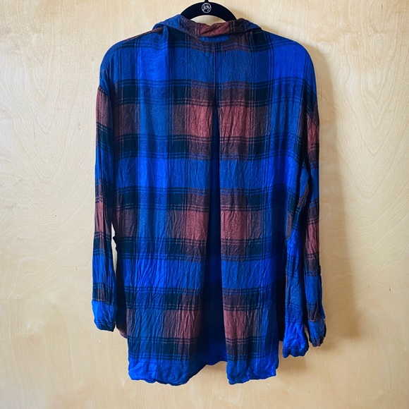 BDG UO Blue & Orange Flannel - Picture 3 of 6